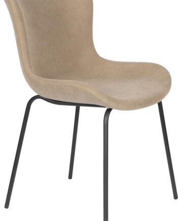 Spisebordsstol Studio White Junzo Spisestol   Gråbrun Ribfløjl Med Metalben H81 5ã B48ã L56 Cm