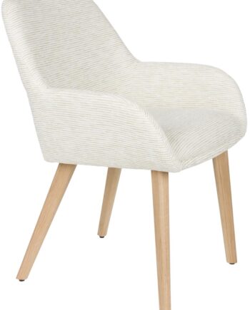 Spisebordsstol Studio White Loua Offwhite Polyester Polstret Sæde Mdf-understel H82 5xb59xl59 Cm