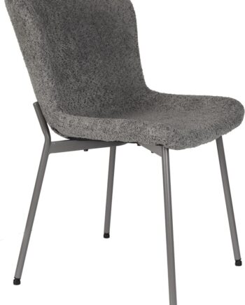 Spisebordsstol Studio White Marion  Mørkegrå Bouclé   Polyester Polstret Spisestuestol Med Jernstel