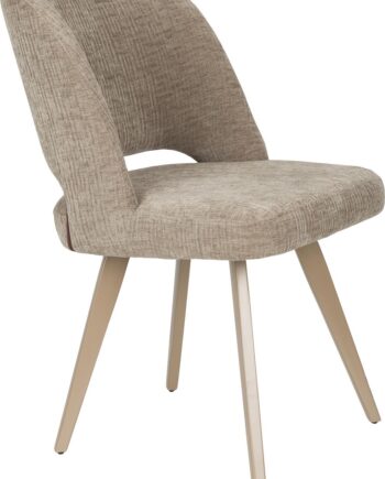 Spisebordsstol Studio White Yves   Stengrå Polyester Med Matte Brune Metalben   Sæt