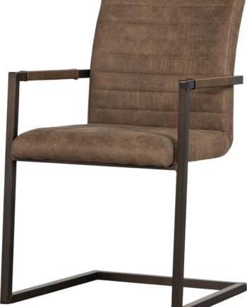 Spisebordsstol Woood Bas Taupe   Vintage Pu-læder Spisestuestol