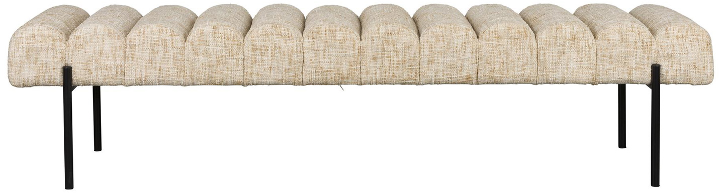 Spisestuebænk Jethro Studio White Lysgrå Polyester Jernstel 160ã 41 5ã 45 Cm