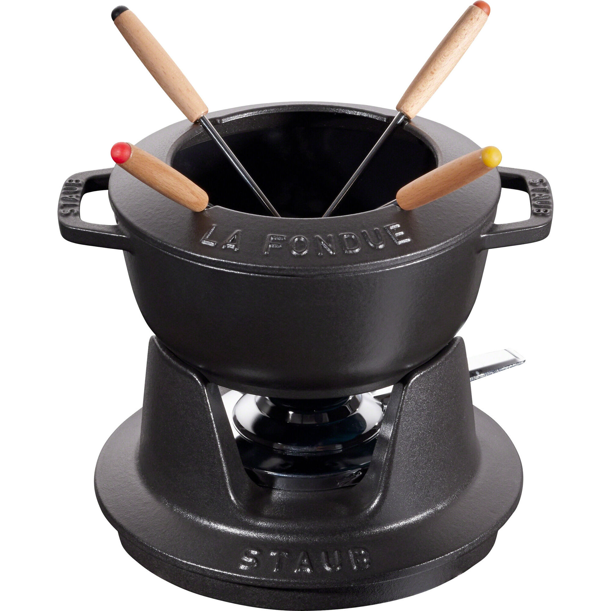Staub Fonduesæt 16 Cm Sort Med Blank Inderside