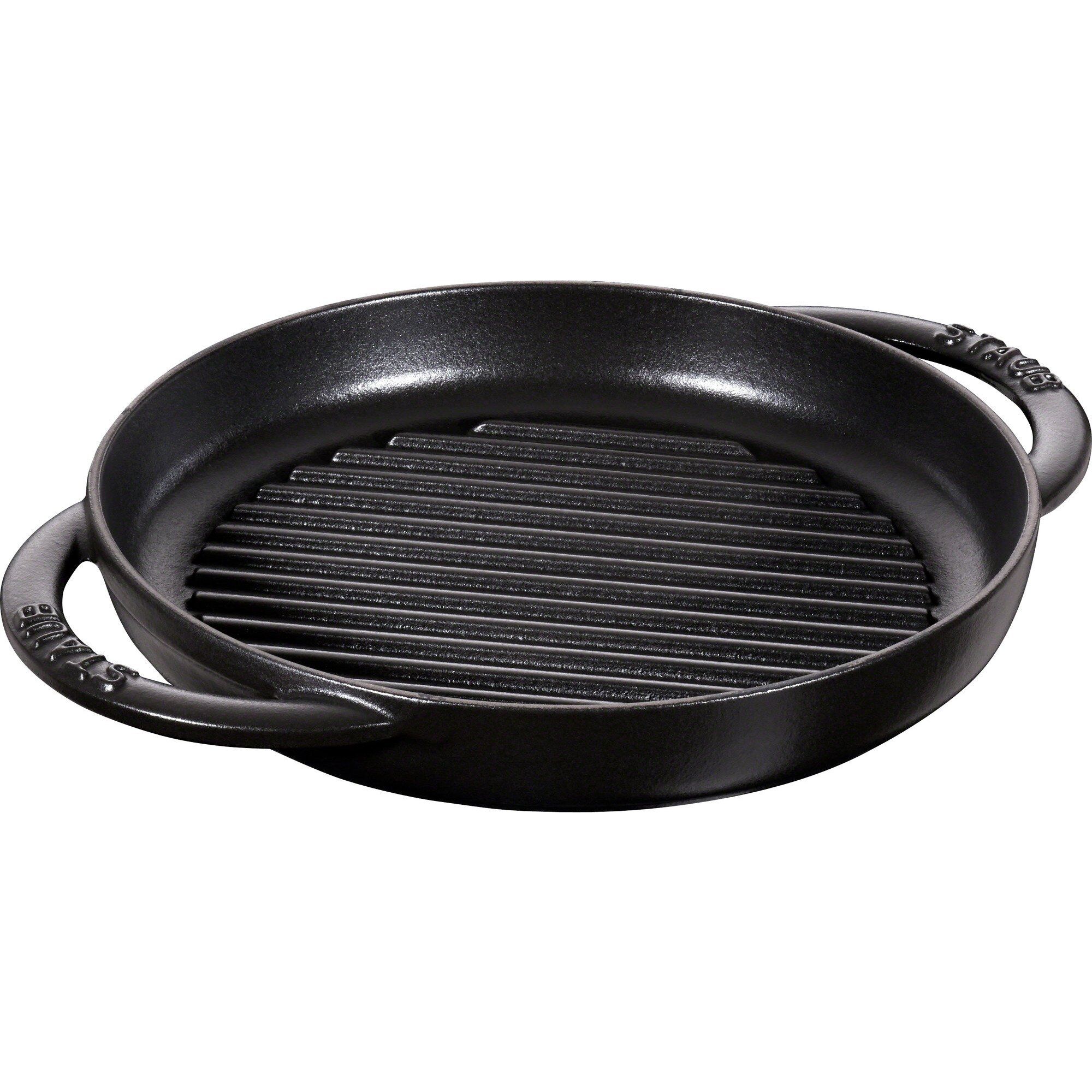 Staub Pure Grill Grillpande Rund 22 Cm Sort