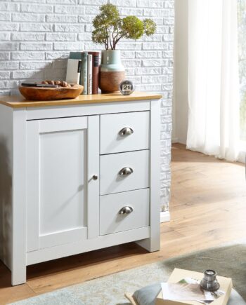 Stilfuldt Og Funktionelt Sidebord Med   Skuffer  79x81x35 Cm  Hvid