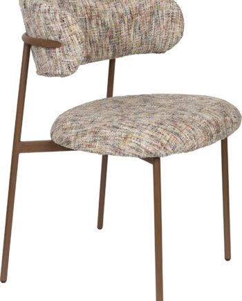 Studio White Claes Polstret Spisebordsstol   Stenlysgrå Polyester Med Jernramme Og 360 Drejefunktion