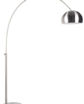 Studio White Metal Gulvlampe   Sølv Jern-design  Justerbar Højde 205 Cm