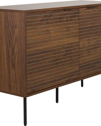 Studio White Stripes Skænk   Opbevaringsskænk   Kaffe Med Striber  Mdf Og Jern H74ã B110ã D40 Cm