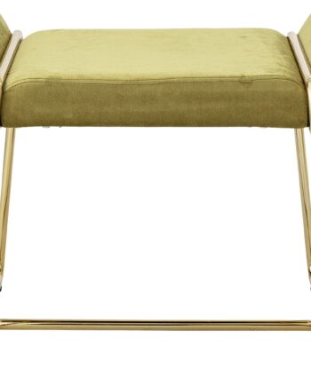 Taburet Skammel Bloomingville Nordic Gul Polstret   Holdbar Polyester Med Gyldne Metalben H50xb36xl60 Cm