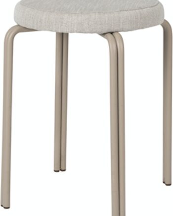 Taburet Skammel Broste Copenhagen Oda Grå   Robust Jern   Elegant Tekstil ø36ã H46 Cm