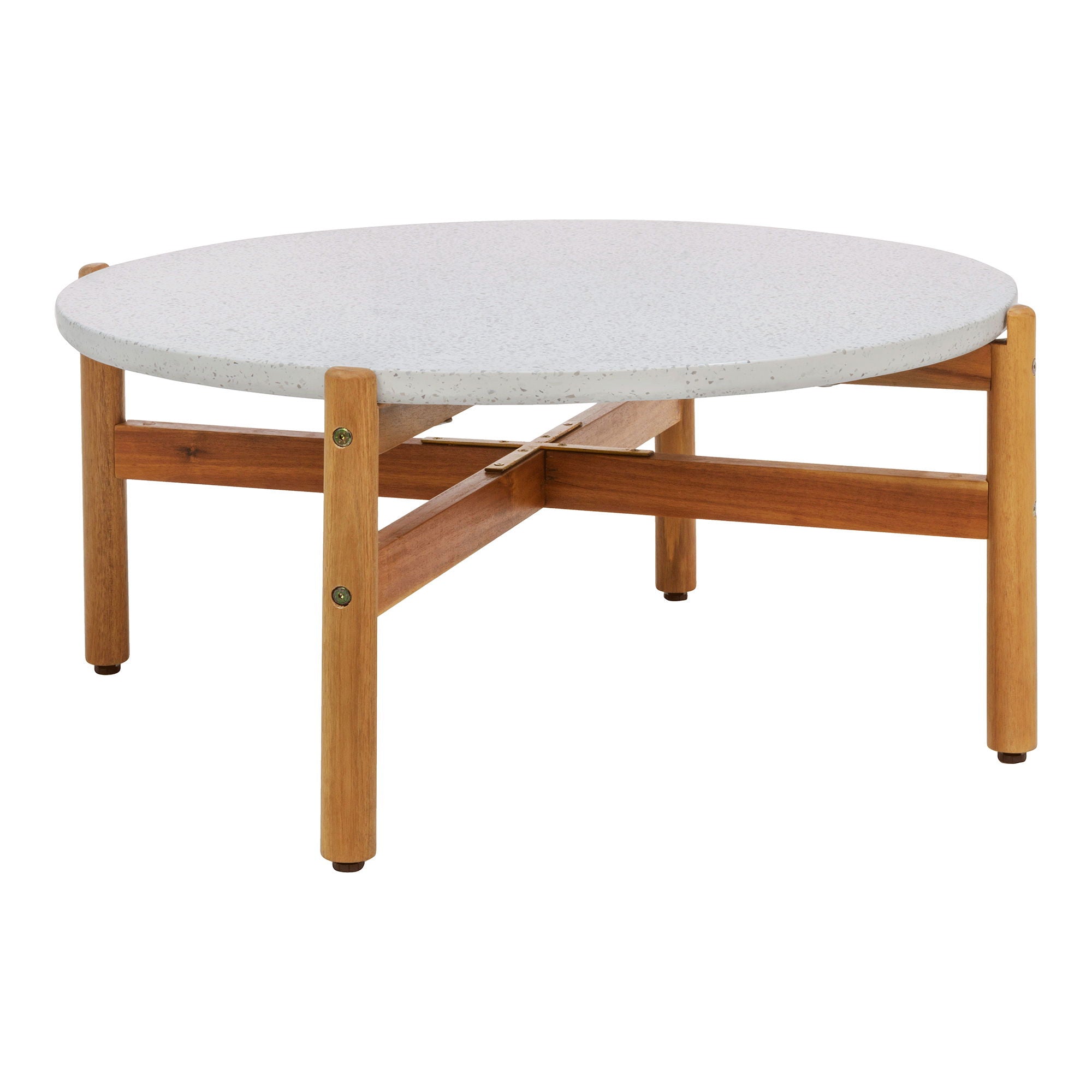 Terracina Sofabord Sofabord  Akacie Terrazzo  Hvid Natur ø84 5x38   Cm