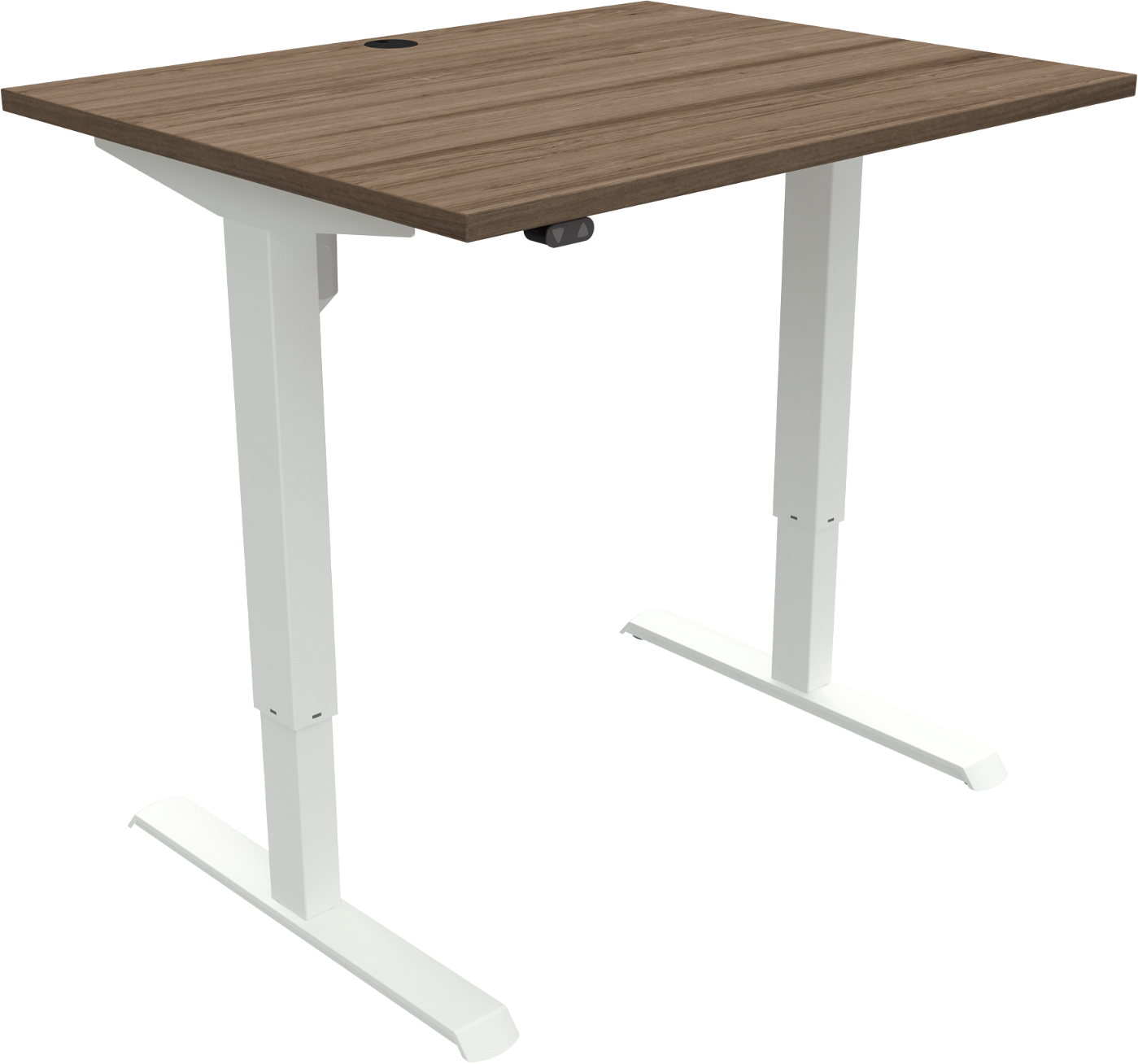 To-bens Firkantet Hæve- Sænkebord Zennord Adaptdesk 100ã 80 Cm Mørk Valnød Hvid
