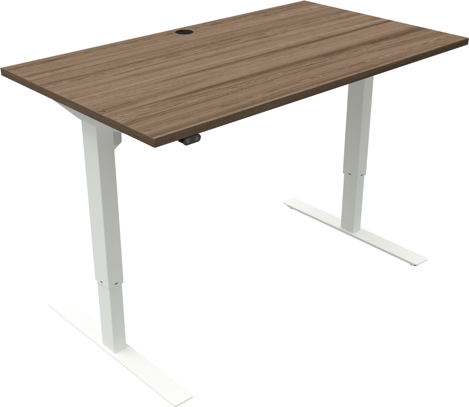 To-bens Firkantet Hæve- Sænkebord Zennord Updown Valnød Hvid 68 118x80x140 Cm