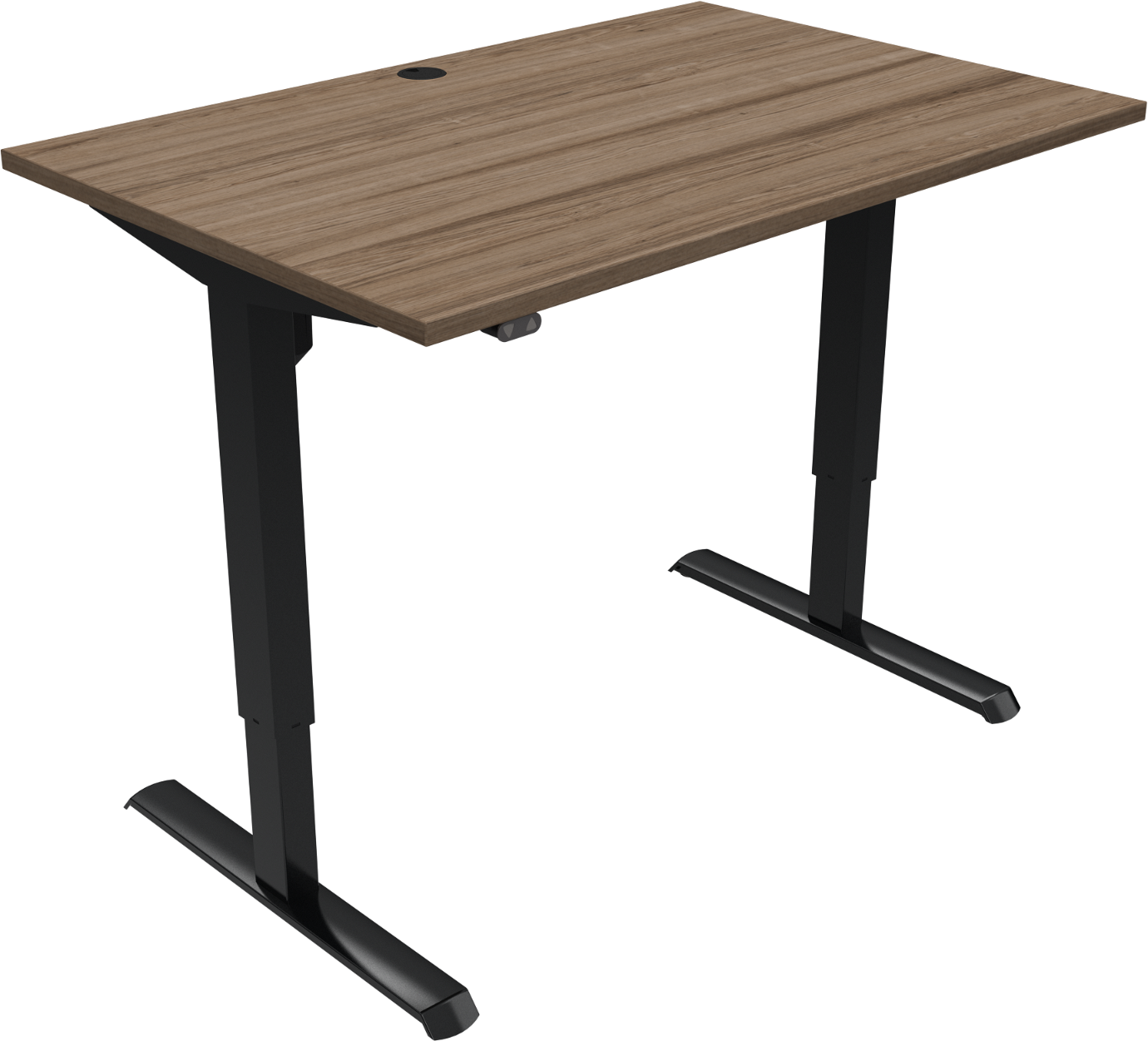 To-bens Hæve- Sænkebord Firkantet Zennord Adaptdesk Valnød Mørk Natur Med Sort Stel 120ã 80 Cm Højde 68 118 Cm En527 Tã   Testet