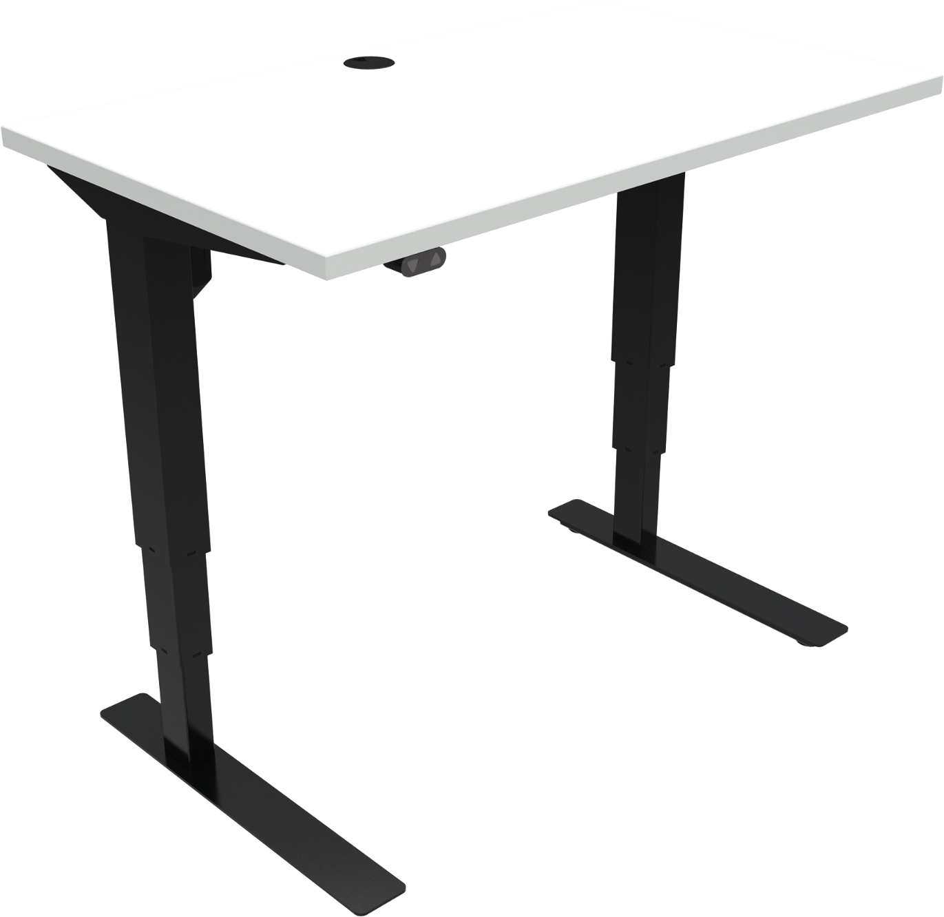 To-bens Hæve- Sænkebord Firkantet Zennord Versastand Skrivebord Hvid Sort Justerbar 57-122 Cm Mfc