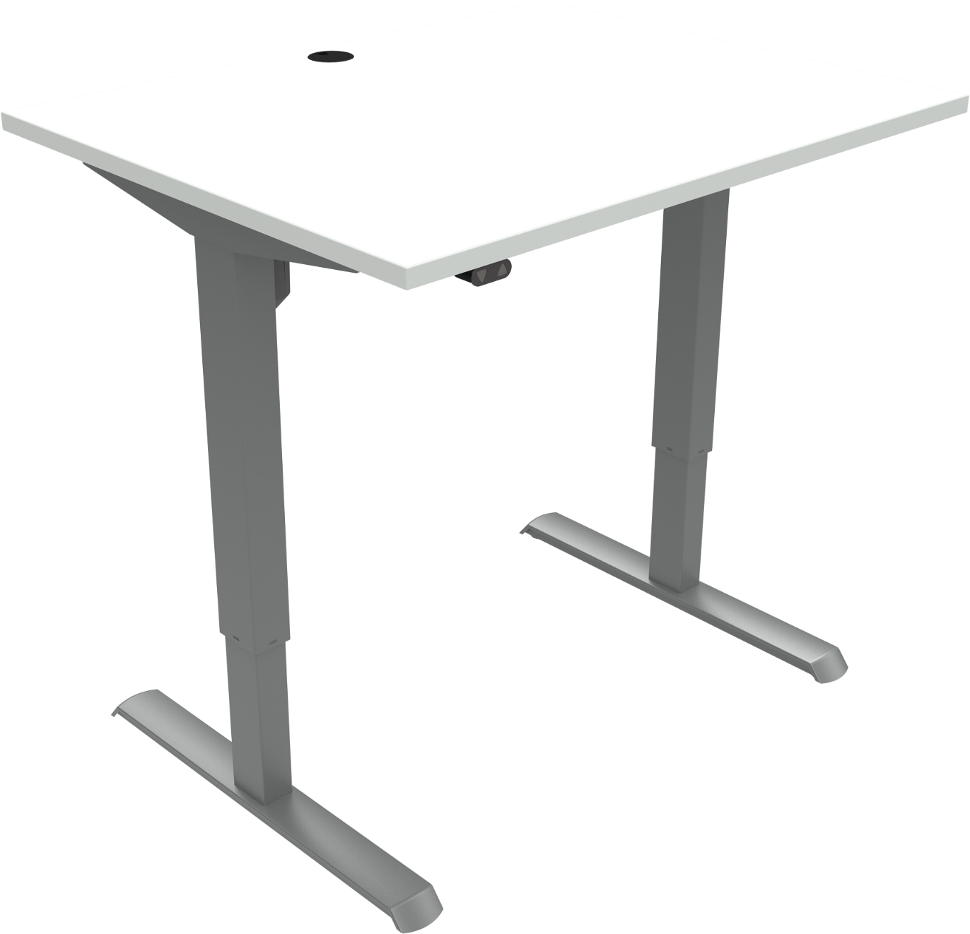 To-bens Hæve- Sænkebord Skrivebord Zennord Adaptdesk 80x100 Cm H68-118 Hvid Sølv