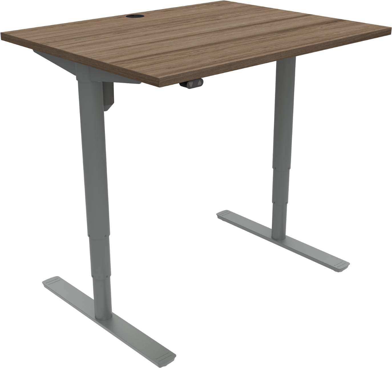 To-bens Hæve- Sænkebord Skrivebord Zennord Comfortzone 501-49  Valnød Melamin Sølv 65 125 Cm