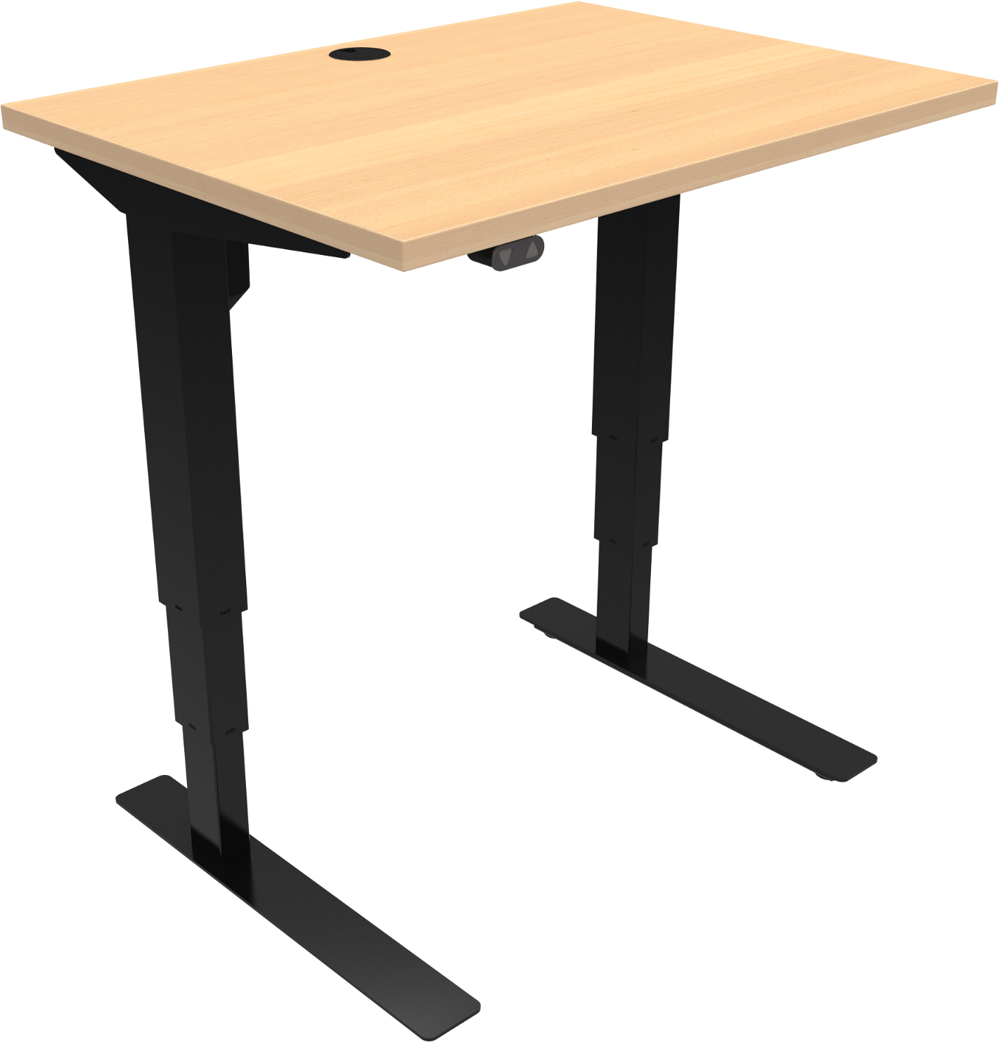 To-bens Hæve- Sænkebord Skrivebord Zennord Versastand Natur Sort H57-122   60   80 Cm