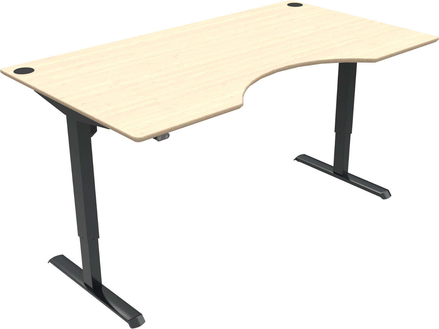 To-bens Hæve- Sænkebord Zennord Adaptdesk Ergonomisk Højdejusterbart Skrivebord 180x100 Cm Natur Sort Ahorn