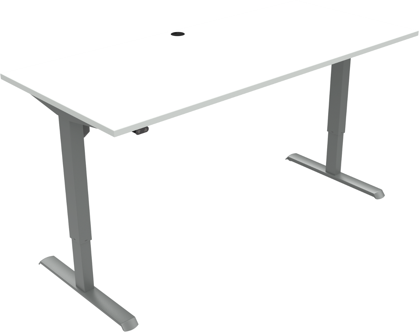 To-bens Hæve- Sænkebord Zennord Adaptdesk Firkantet Hvid Sølv 180x80 Cm
