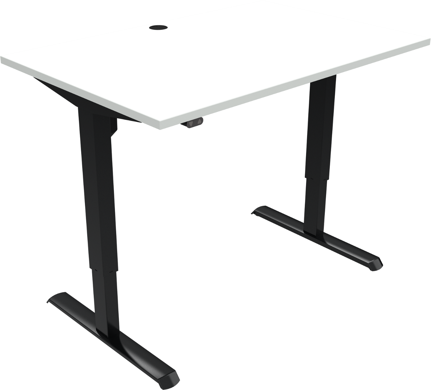 To-bens Hæve- Sænkebord Zennord Adaptdesk Firkantet Mfc Bordplade 120x80 Cm Højde 68-118 Cm Hvid Sort