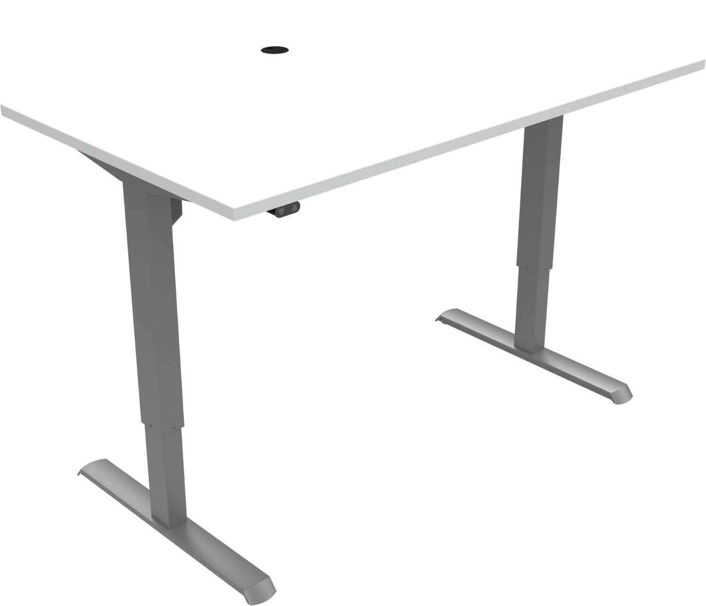 To-bens Hæve- Sænkebord Zennord Adaptdesk Firkantet Skrivebord Hvid Sølv 140x80 Cm