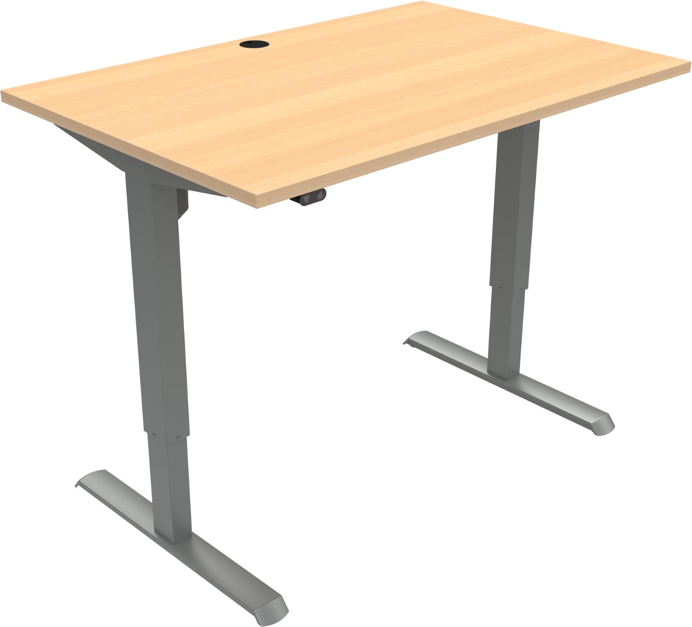 To-bens Hæve- Sænkebord Zennord Adaptdesk Justerbar Højde 68-118 Cm Natur Sølv