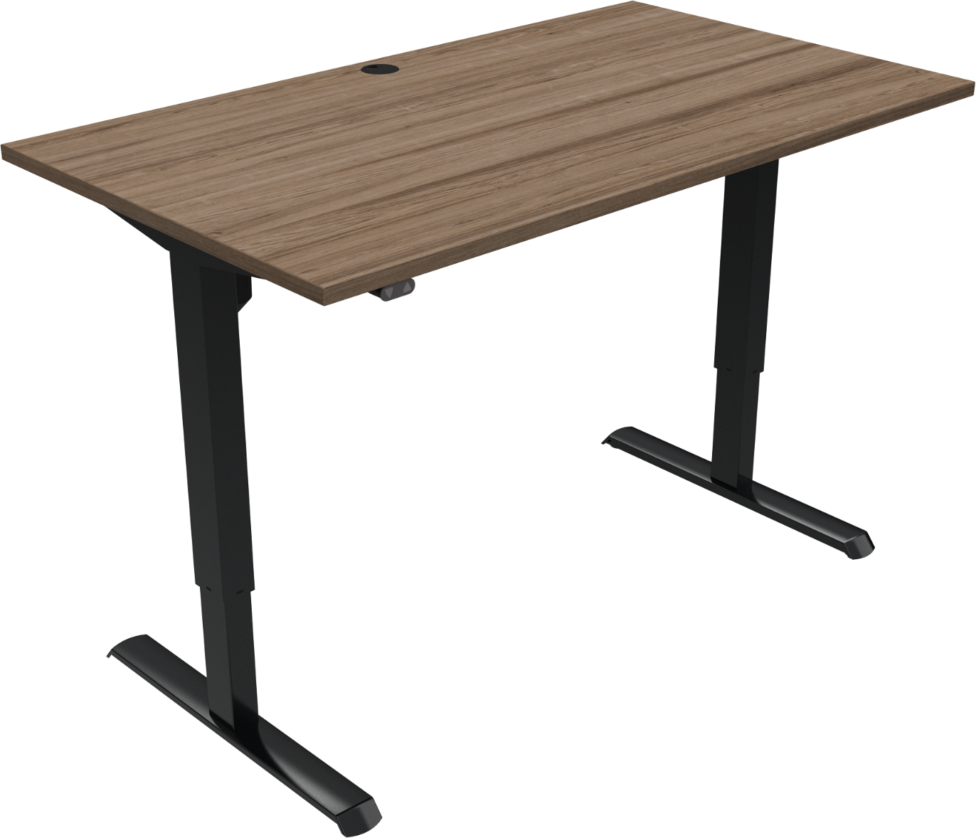 To-bens Hæve- Sænkebord Zennord Adaptdesk Valnød Sort 140x80 Cm Justerbar 68-118 Cm