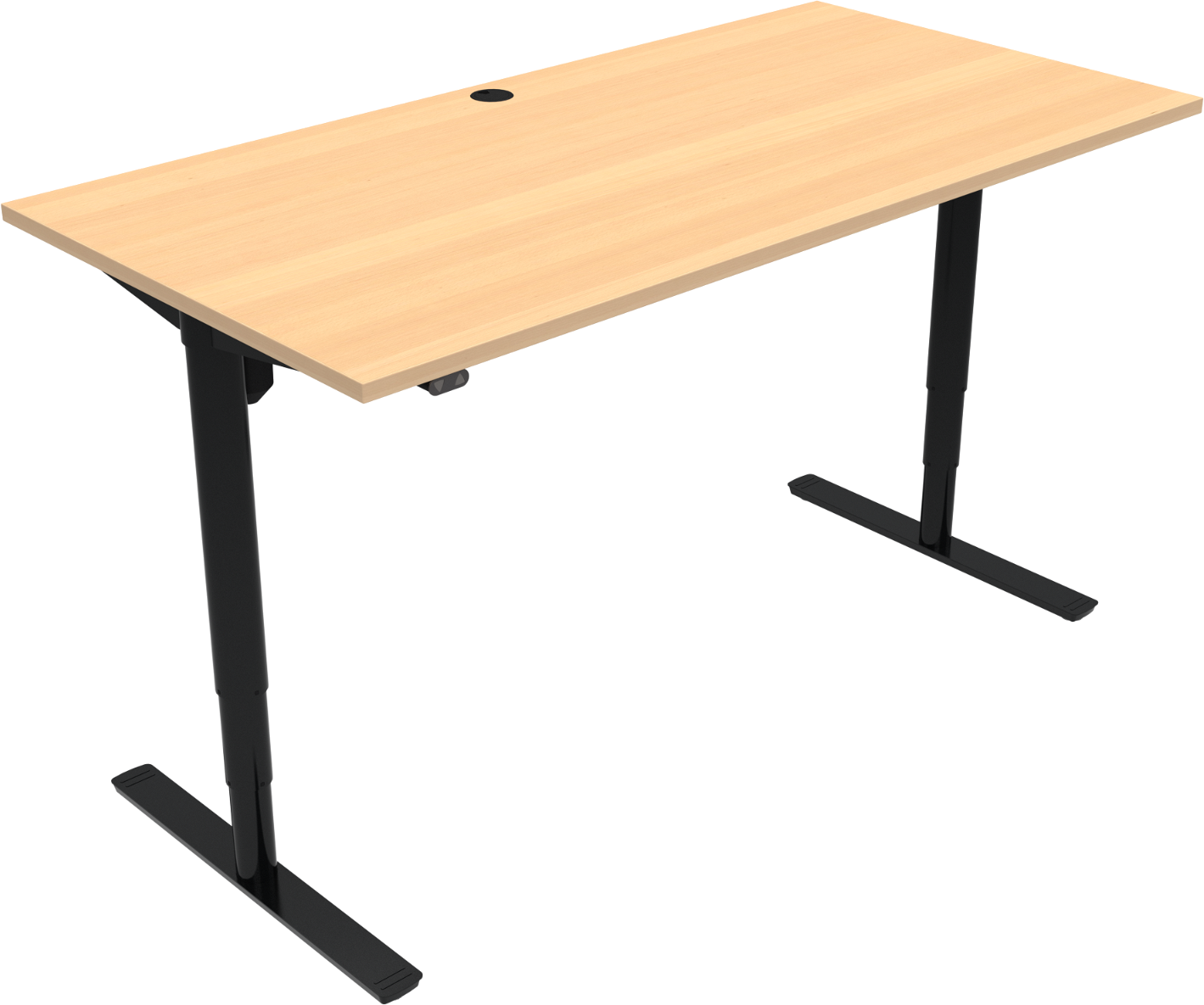To-bens Hæve- Sænkebord Zennord Comfortzone Firkantet Bøg Sort 160x80 Cm 65-125 Cm Højdejusterbart
