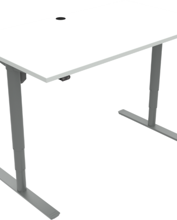 To-bens Hæve- Sænkebord Zennord Comfortzone Firkantet Justerbar Hvid Sølv H65 125 Cm Melaminbelagt Mfc