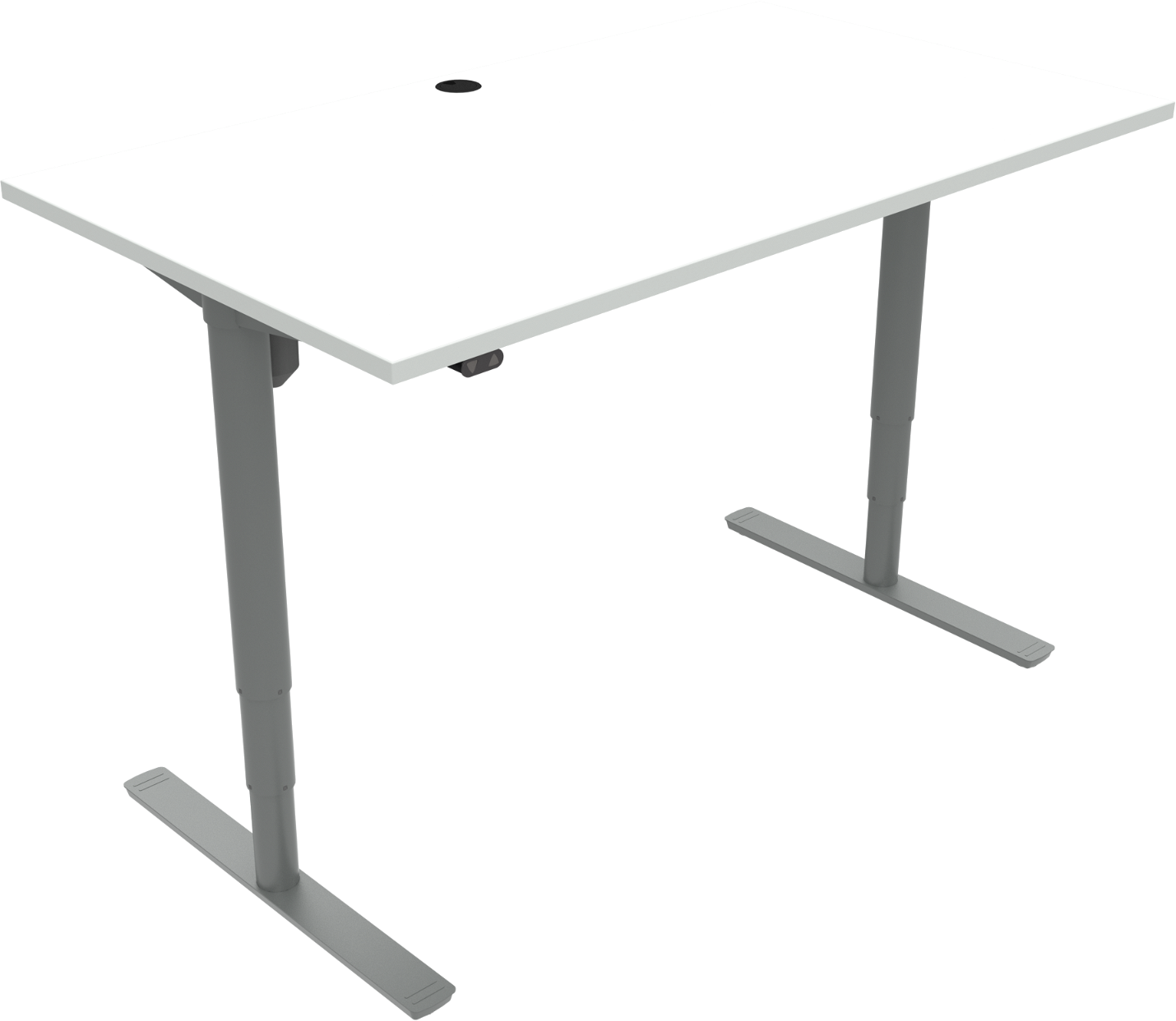 To-bens Hæve- Sænkebord Zennord Comfortzone Firkantet Justerbar Hvid Sølv H65 125 Cm Melaminbelagt Mfc