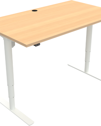 To-bens Hæve- Sænkebord Zennord Comfortzone Firkantet Natur Hvid 140x80 Cm Højde 65-125 Cm
