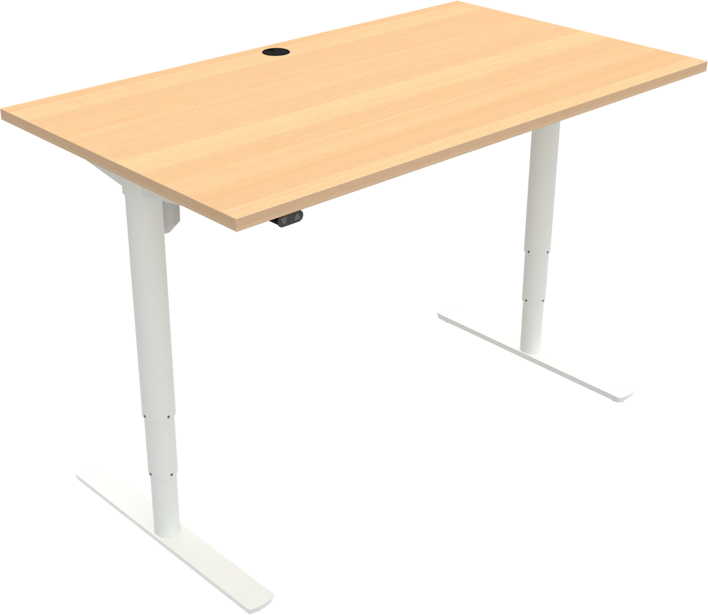 To-bens Hæve- Sænkebord Zennord Comfortzone Firkantet Natur Hvid 140x80 Cm Højde 65-125 Cm