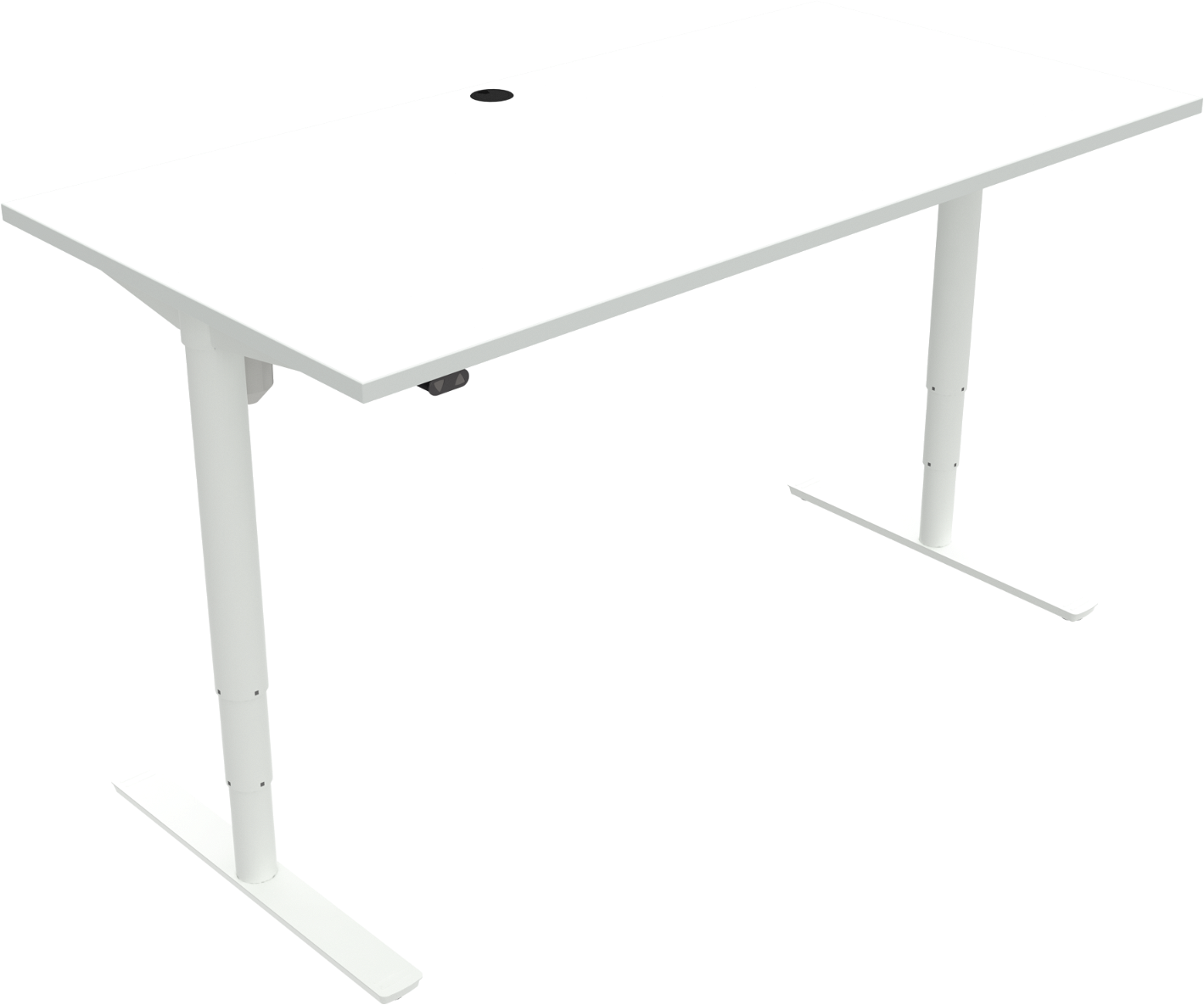 To-bens Hæve- Sænkebord Zennord Comfortzone 501-49 Hvid 160x80 Cm Justerbar Højde 65-125 Cm