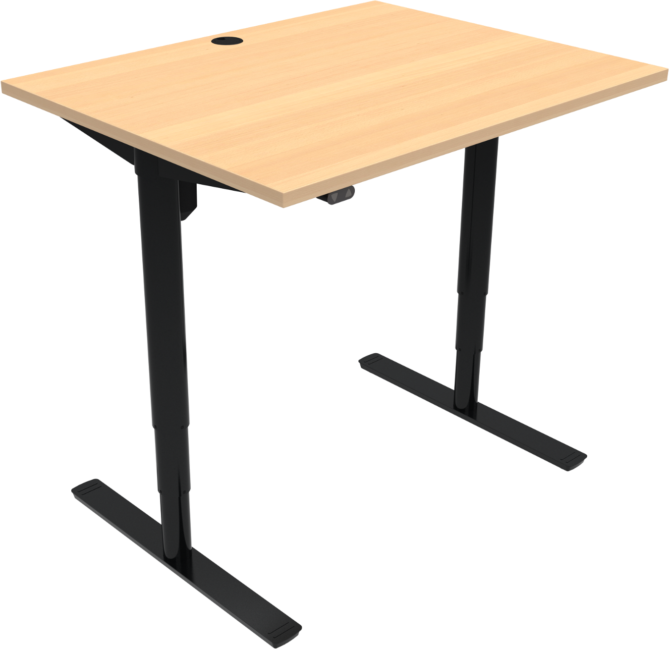 To-bens Hæve- Sænkebord Zennord Comfortzone Justerbart Skrivebord   Bøg Sort 100x80 Cm