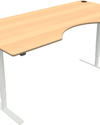 To-bens Hæve- Sænkebord Zennord Comfortzone Med Centerudskæring Bøg Hvid 200x100 Cm