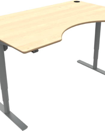 To-bens Hæve- Sænkebord Zennord Comfortzone Med Centerudskæring H65-125   B100   L160 Cm Natur Sølv