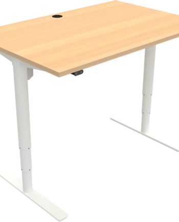 To-bens Hæve- Sænkebord Zennord Comfortzone Natur Hvid Bøg 120x80 Cm Justerbar Højde 65-125 Cm