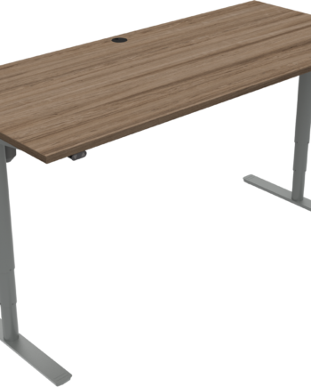 To-bens Hæve- Sænkebord Zennord Comfortzone Valnød Melamin Sølv Stel 180x80 Cm Højdejusterbart 65-125 Cm