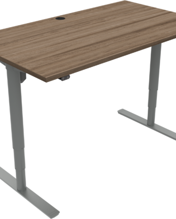 To-bens Hæve- Sænkebord Zennord Comfortzone 501-49 140x80 Cm Højdejusterbart 65-125 Cm Mørk Valnød Sølv