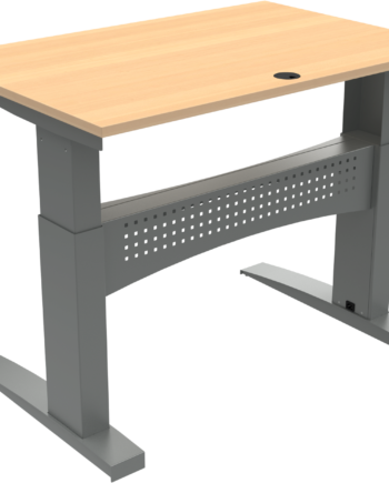 To-bens Hæve- Sænkebord Zennord Flexdesk Firkantet Bøg Natur Sølv H65-122 B80 L120