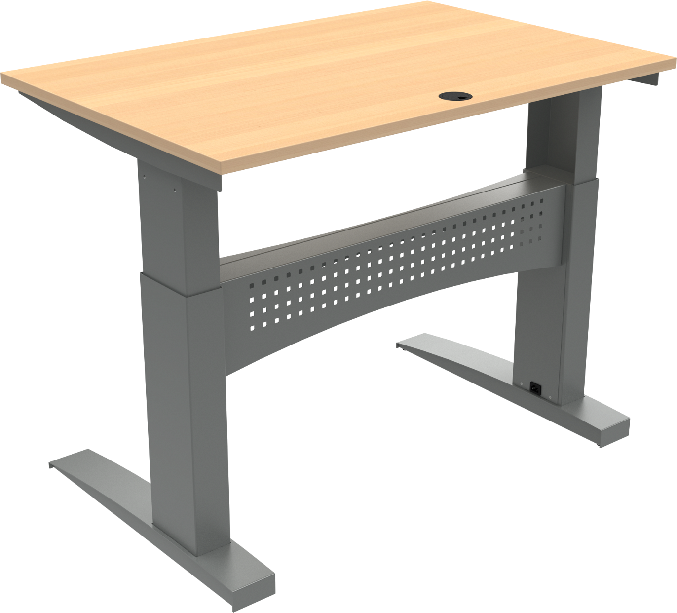 To-bens Hæve- Sænkebord Zennord Flexdesk Firkantet Bøg Natur Sølv H65-122 B80 L120