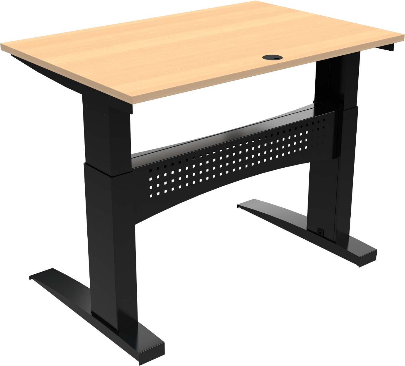 To-bens Hæve- Sænkebord Zennord Flexdesk 120x80 Cm Bøge Sort Justerbar 65-122 Cm