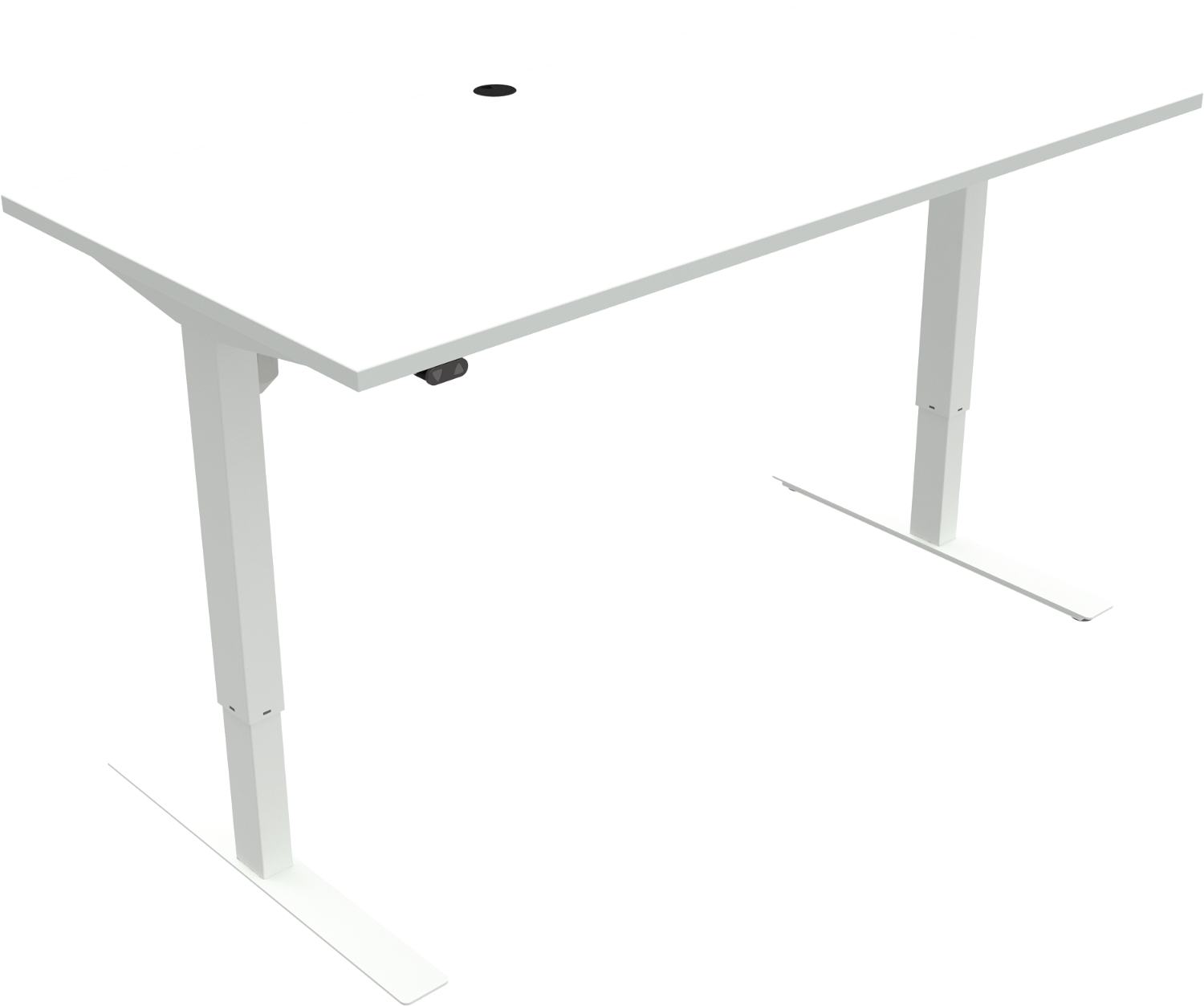To-bens Hæve- Sænkebord Zennord Updown Firkantet 160x80 Cm Hvid Laminat Højde 68-118 Cm