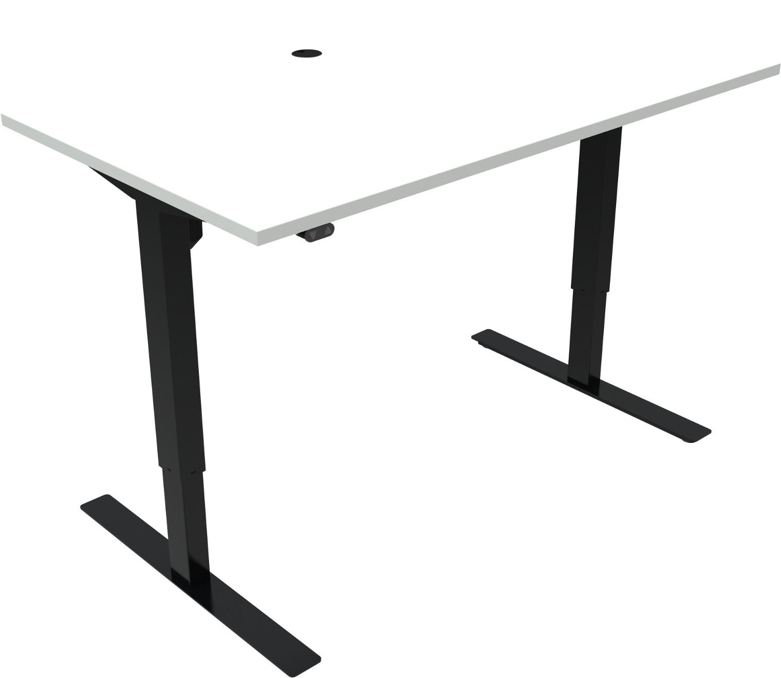 To-bens Hæve- Sænkebord Zennord Updown   Hvid Sort Mfc 140x80 Cm Højdejustering 68-118 Cm