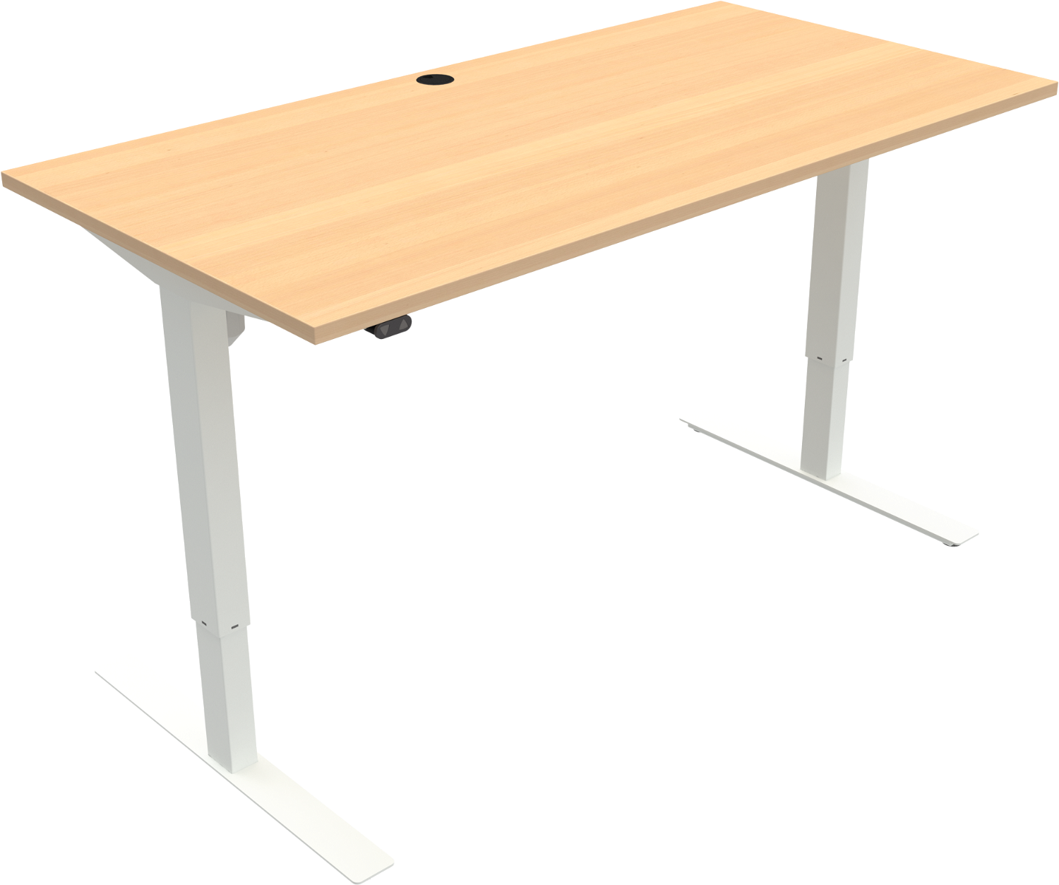 To-bens Hæve- Sænkebord Zennord Updown 160x80 Cm Natur Hvid Sidde- Og Ståbord