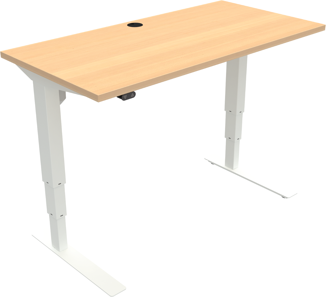 To-bens Hæve- Sænkebord Zennord Versastand Melamin Bøg Natur Hvid 120x60 Cm