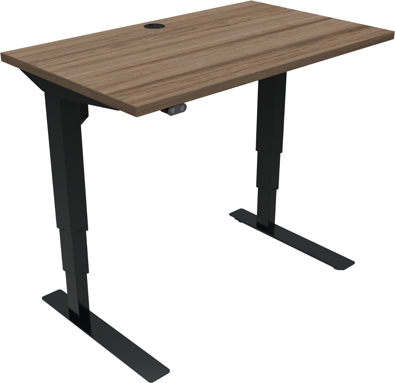 To-bens Hæve- Sænkebord Zennord Versastand Mørk Valnødbordplade Sort Stel 100x60 Cm Højde 57-122 Cm Justerbart Skrive- Tegnebord