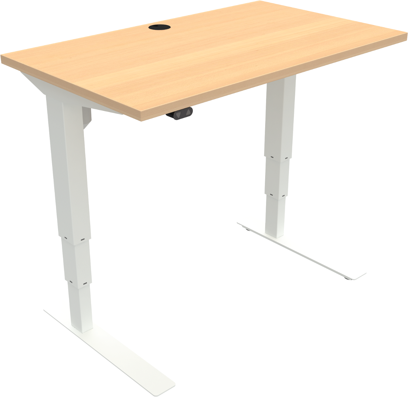 To-bens Hæve- Sænkebord Zennord Versastand Sit-stand Skrivebord Melaminbøg Natur Hvid 100x60 Cm H57-122 Cm