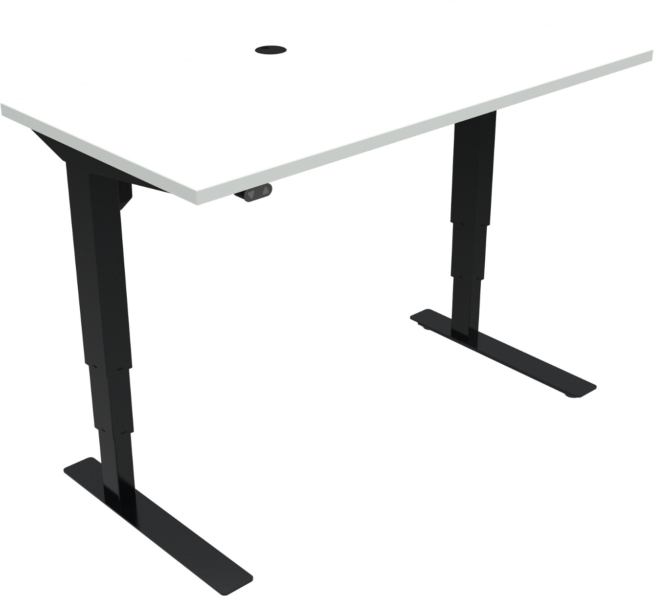 To-bens Hæve- Sænkebord Zennord Versastand 120x60 Cm Hvid Sort Justerbar 57 122 Cm